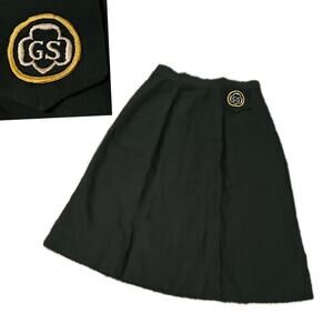 1950s Youth Girl Scouts Aline Skirt with Patch pocket / waist 22” *